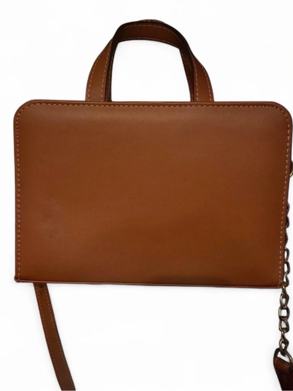 Brown Heart & Hummingbird Vegan Leather Tote Bag